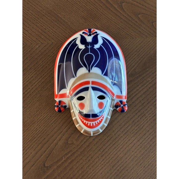 Sargadelos Porcelain Cigarrón Mask / Wall / Table decor Spain Defensive Mask 8" - Picture 4 of 8